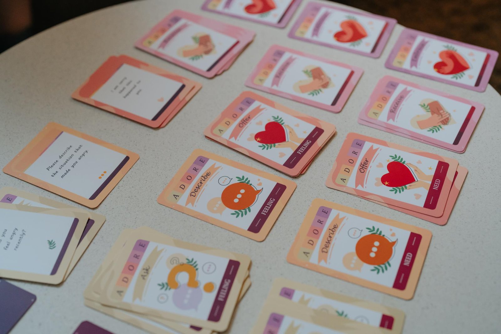 Kaarten rond emoties en behoeften, gebruikt tijdens therapie